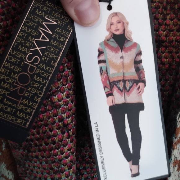 MAXSPORT woman's long duster cardigan L NWT - Picture 4 of 8